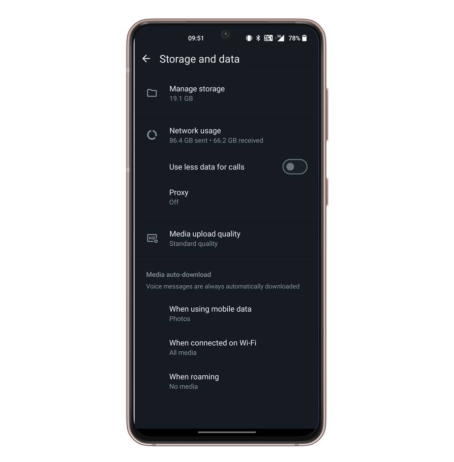 Enable HD quality photos in WhatsApp.