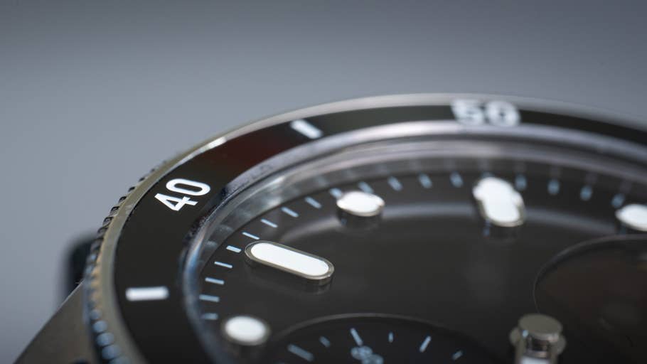 Close-up of the Withings ScanWatch Nova, showing the watch face and details.