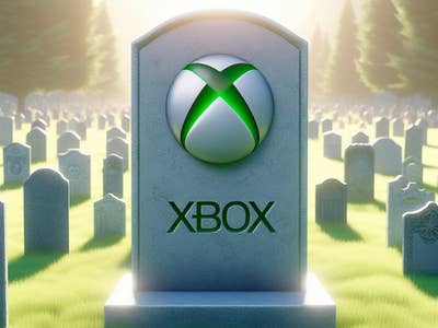 A tombstone with the Xbox logo on it.