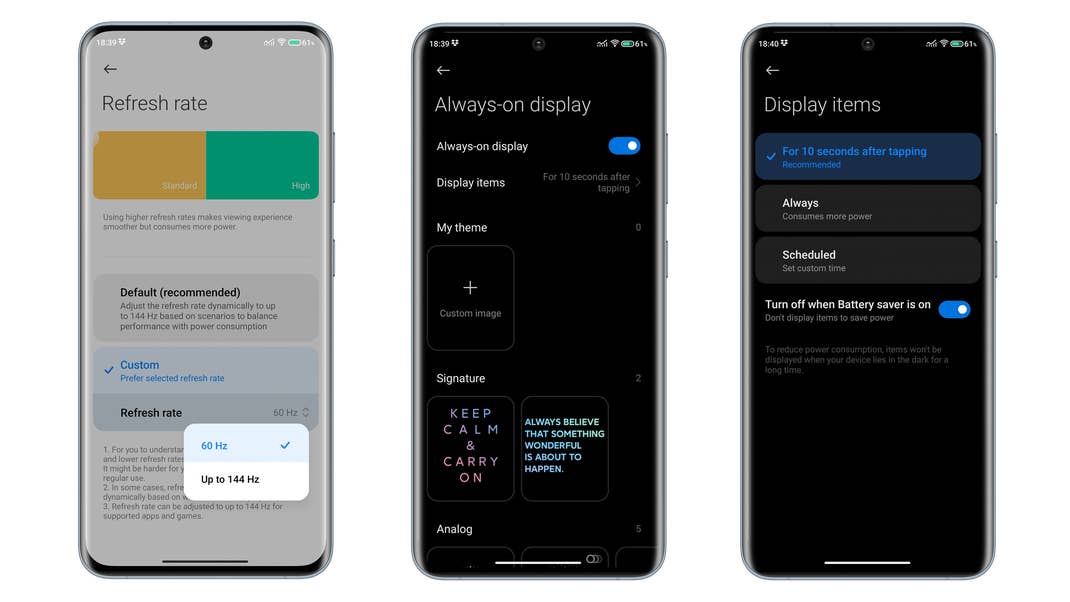 Xiaomi 13T Pro display settings screenshot Xiaomi 13T Pro display settings screenshot