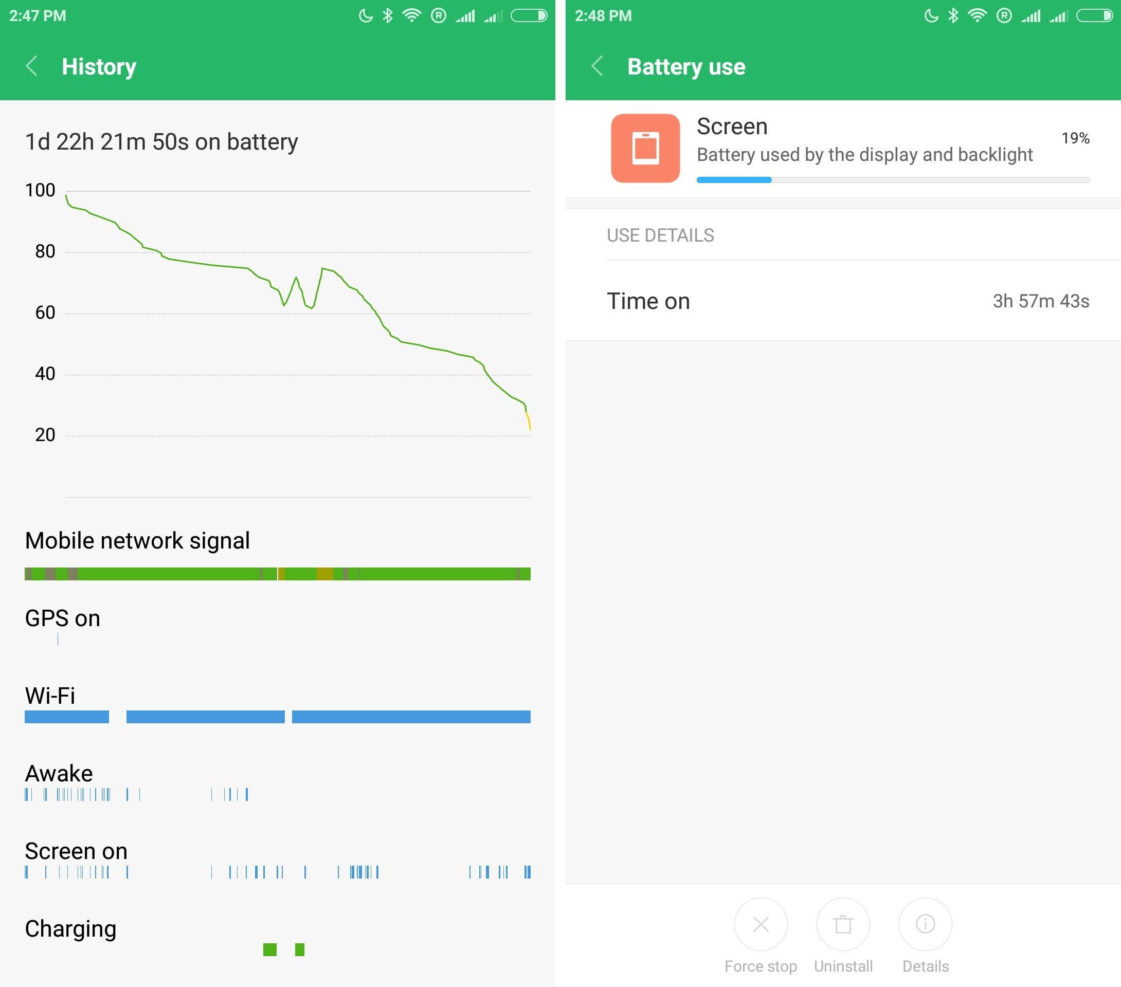xiaomi mi 6 display on time