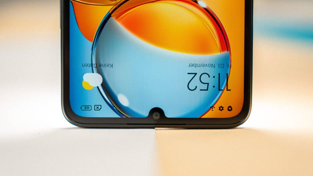 There are shadows around the notch on the LCD display.