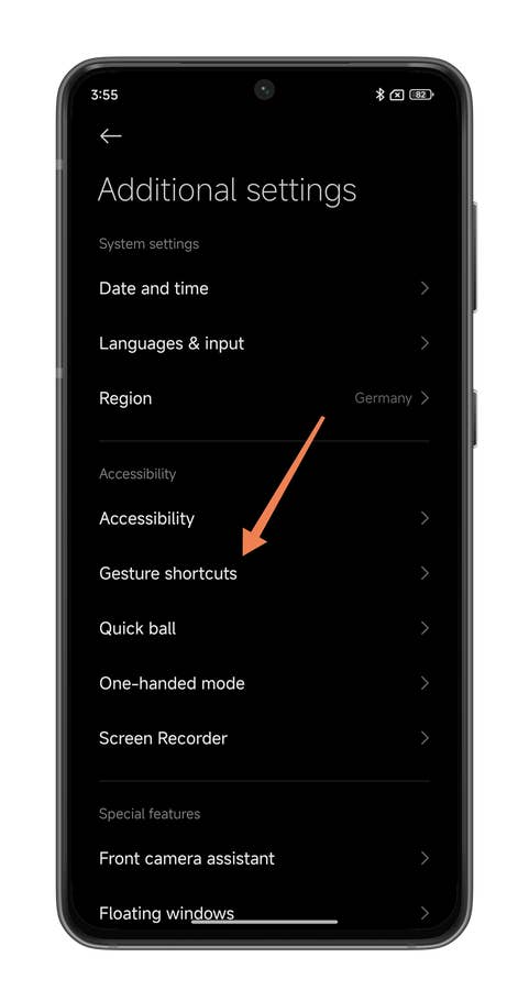 HyperOS screenshots showing how to have an action button like the iPhone 15.