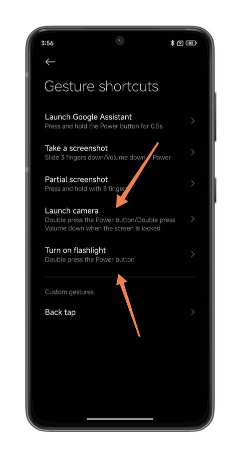 HyperOS screenshots showing how to have an action button like the iPhone 15.