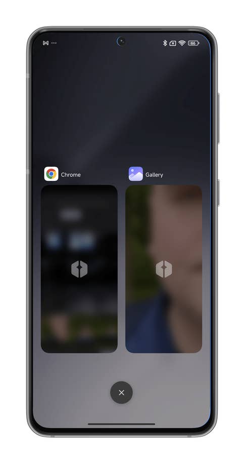 HyperOS screenshots on blurring the recent apps preview on your Xiaomi smartphone.