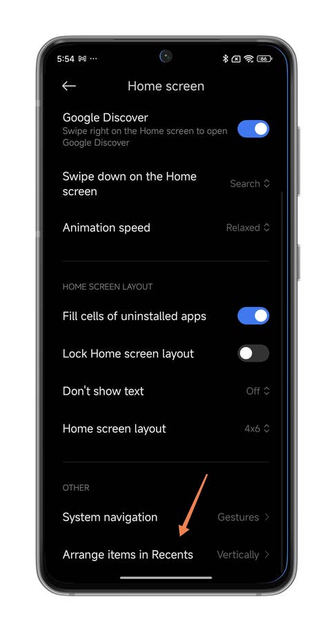HyperOS screenshots on blurring the recent apps preview on your Xiaomi smartphone.