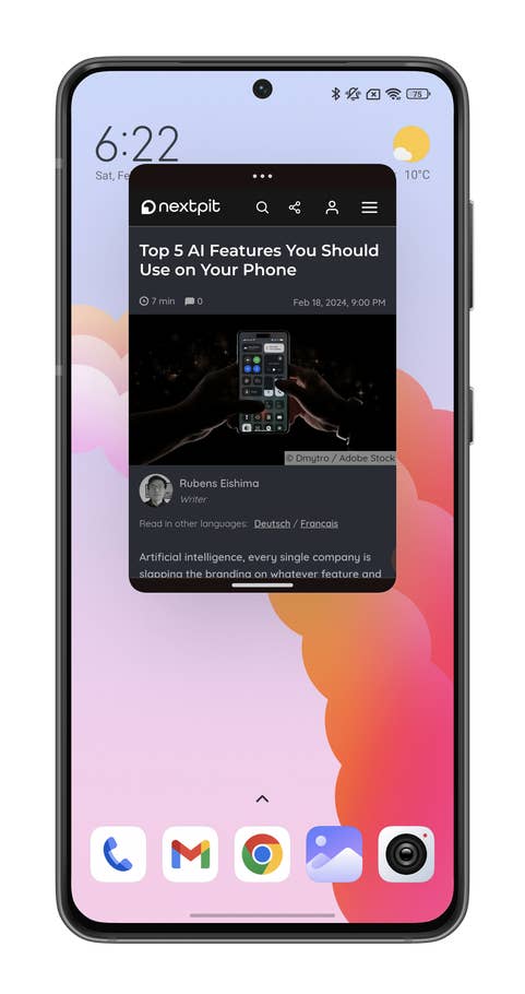 A floating window in HyperOS as seen in the Xiaomi 14.