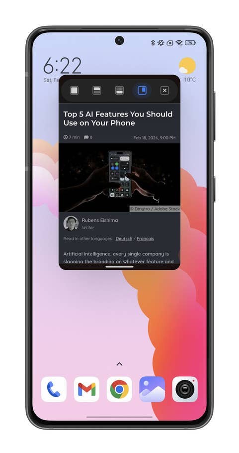 A floating window in HyperOS as seen in the Xiaomi 14.