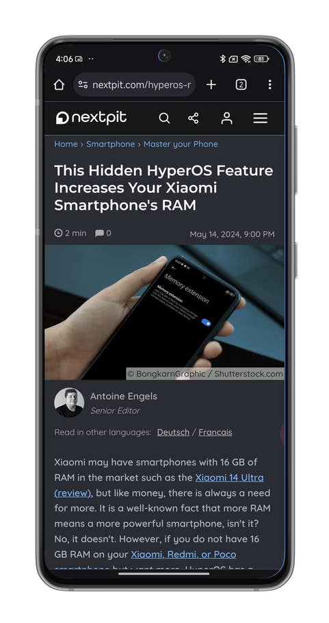 HyperOS screenshots on how to launch an app in a floating window on your Xiaomi smartphone.