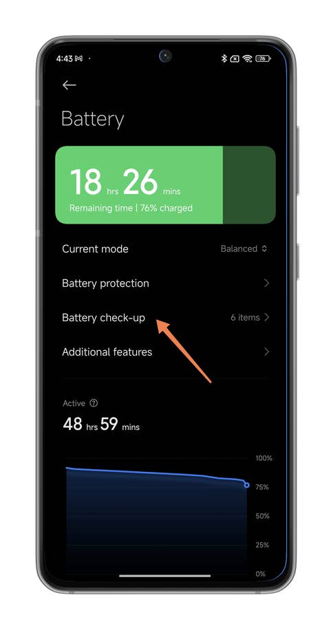 HyperOS screenshots on how to optimize the battery life of your Xiaomi smartphone.
