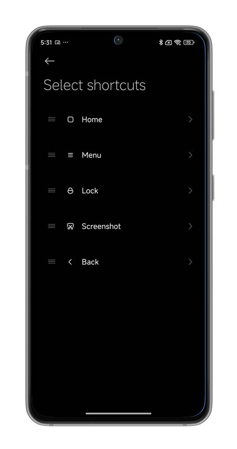 HyperOS screenshots on using the Quick Ball shortcut.